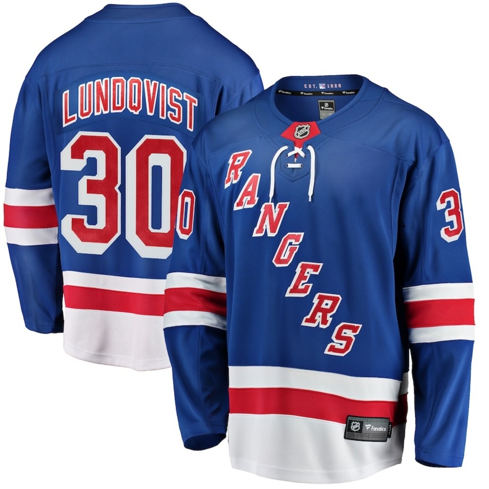 Mens New York Rangers Henrik Lundqvist Fanatics Breakaway Jersey size XL
